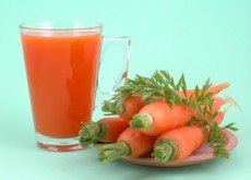 just carrots and glass of carrot juice